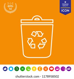 Trash can, recycle bin symbol icon