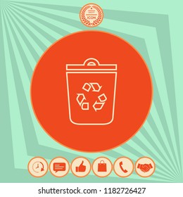 Trash can, recycle bin symbol icon