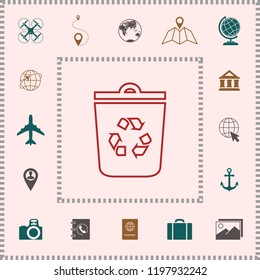 Trash can, recycle bin symbol icon