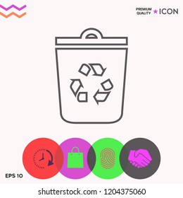Trash can, recycle bin symbol icon