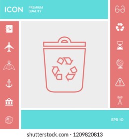 Trash can, recycle bin symbol icon
