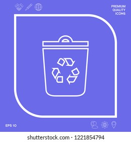 Trash can, recycle bin symbol icon. Graphic elements for your design