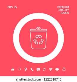 Trash can, recycle bin symbol icon. Graphic elements for your design