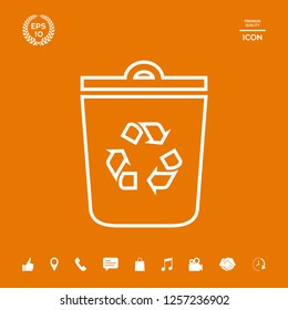 Trash can, recycle bin symbol icon. Graphic elements for your design