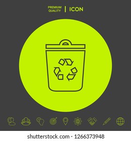 Trash can, recycle bin symbol icon. Graphic elements for your design