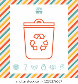 Trash can, recycle bin symbol icon. Graphic elements for your design