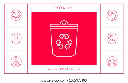 Trash can, recycle bin symbol icon. Graphic elements for your design
