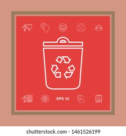 Trash can, recycle bin symbol line icon. Graphic elements for your design