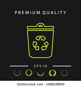 Trash can, recycle bin symbol line icon. Graphic elements for your design