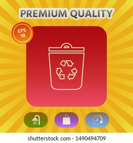 Trash can, recycle bin symbol line icon. Graphic elements for your design