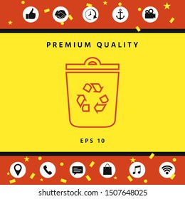 Trash can, recycle bin symbol line icon. Graphic elements for your design