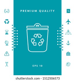 Trash can, recycle bin symbol line icon. Graphic elements for your design