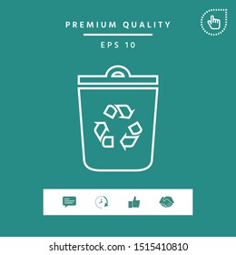 Trash can, recycle bin symbol line icon. Graphic elements for your design