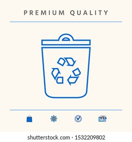 Trash can, recycle bin symbol line icon. Graphic elements for your design