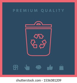 Trash can, recycle bin symbol line icon. Graphic elements for your design
