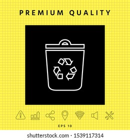 Trash can, recycle bin symbol line icon. Graphic elements for your design