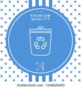 Trash can, recycle bin symbol line icon. Graphic elements for your design