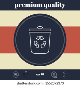 Trash can, recycle bin symbol line icon. Graphic elements for your design