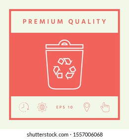 Trash can, recycle bin symbol line icon. Graphic elements for your design