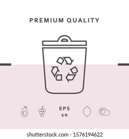 Trash can, recycle bin symbol line icon. Graphic elements for your design