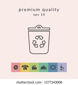 Trash can, recycle bin symbol line icon. Graphic elements for your design