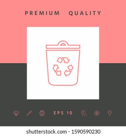 Trash can, recycle bin symbol line icon. Graphic elements for your design