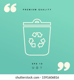Trash can, recycle bin symbol line icon. Graphic elements for your design