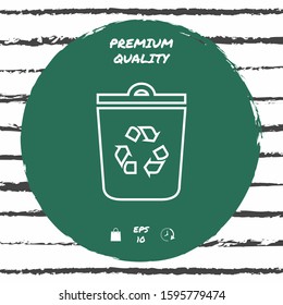 Trash can, recycle bin symbol line icon. Graphic elements for your design