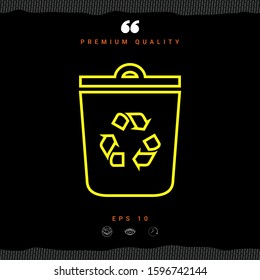 Trash can, recycle bin symbol line icon. Graphic elements for your design