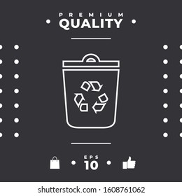 Trash can, recycle bin symbol line icon. Graphic elements for your design