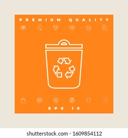 Trash can, recycle bin symbol line icon. Graphic elements for your design