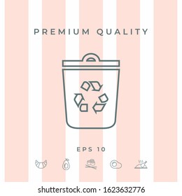 Trash can, recycle bin symbol line icon. Graphic elements for your design