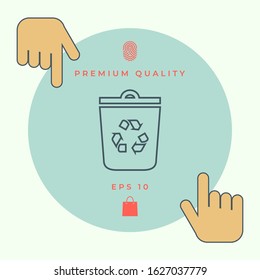 Trash can, recycle bin symbol line icon. Graphic elements for your design
