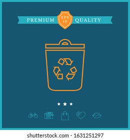Trash can, recycle bin symbol line icon. Graphic elements for your design
