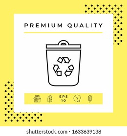 Trash can, recycle bin symbol line icon. Graphic elements for your design