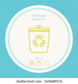 Trash can, recycle bin symbol line icon. Graphic elements for your design