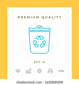 Trash can, recycle bin symbol line icon. Graphic elements for your design