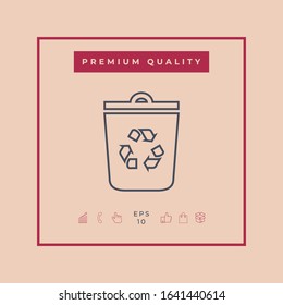 Trash can, recycle bin symbol line icon. Graphic elements for your design