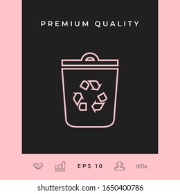 Trash can, reciclar icono de línea de símbolo de la papelera. Elementos gráficos para el diseño