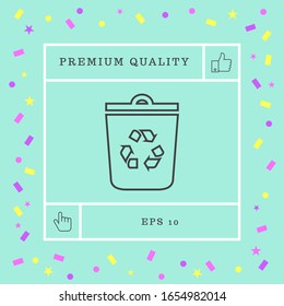 Trash can, reciclar icono de línea de símbolo de la papelera. Elementos gráficos para el diseño