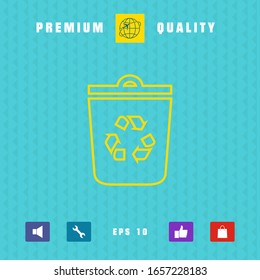 Trash can, reciclar icono de línea de símbolo de la papelera. Elementos gráficos para el diseño