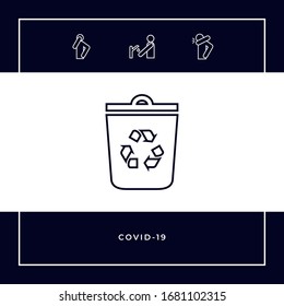 Trash can, recycle bin symbol line icon. Graphic elements for your design