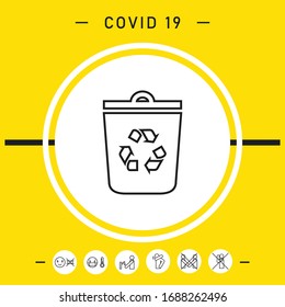 Trash can, recycle bin symbol line icon. Graphic elements for your design