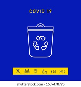 Trash can, reciclar icono de línea de símbolo de la papelera. Elementos gráficos para el diseño