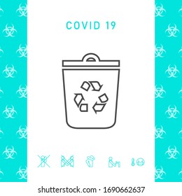 Trash can, reciclar icono de línea de símbolo de la papelera. Elementos gráficos para el diseño