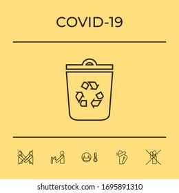 Trash can, recycle bin symbol line icon. Graphic elements for your design