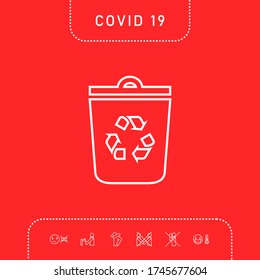 Trash can, recycle bin symbol line icon. Graphic elements for your design