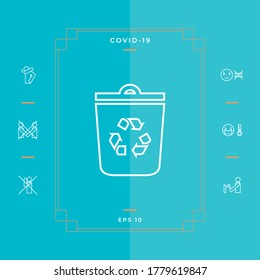 Trash can, recycle bin symbol line icon. Graphic elements for your design