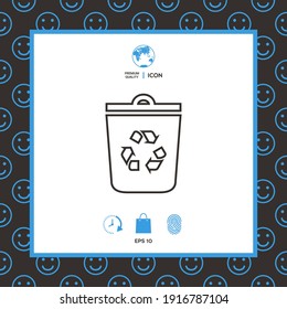 Trash can, recicle el icono de línea de símbolo de la papelera, elementos para el diseño