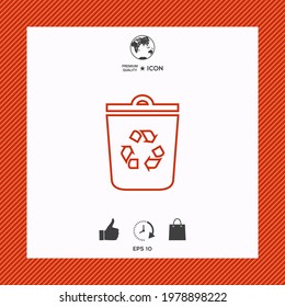Trash can, recycle bin symbol line icon, elements for your design